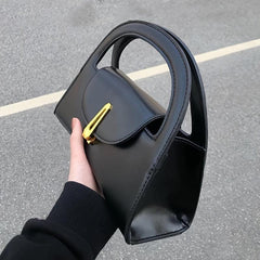 Satchel Bag Shoulder Bag Metal Button Detachable Strap
