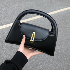 Satchel Bag Shoulder Bag Metal Button Detachable Strap