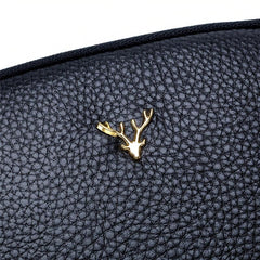 Metal Decor Crossbody Bag Leather Shoulder Purse