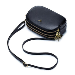 Metal Decor Crossbody Bag Leather Shoulder Purse
