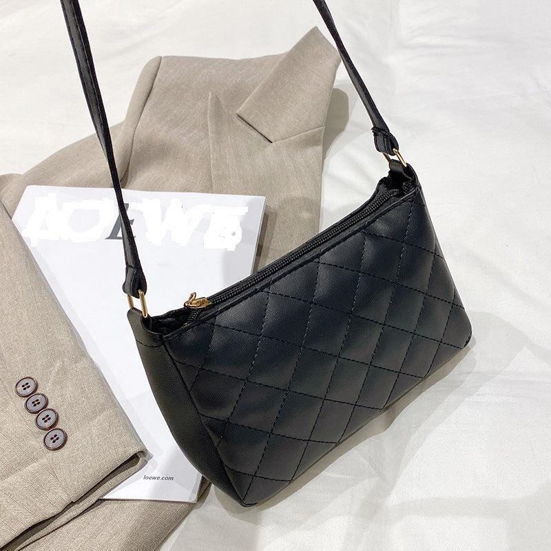 Argyle Quilted Shoulder Purse Solid Handbag for Women