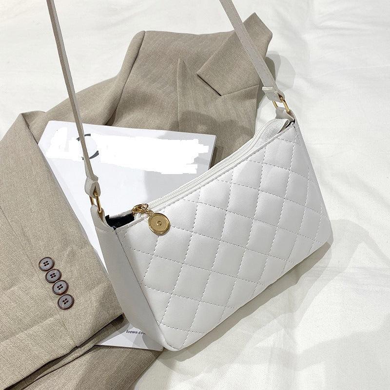Argyle Quilted Shoulder Purse Solid Handbag for Women