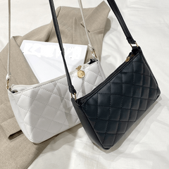 Argyle Quilted Shoulder Purse Solid Handbag for Women