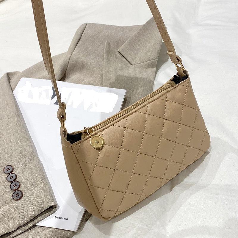 Argyle Quilted Shoulder Purse Solid Handbag for Women