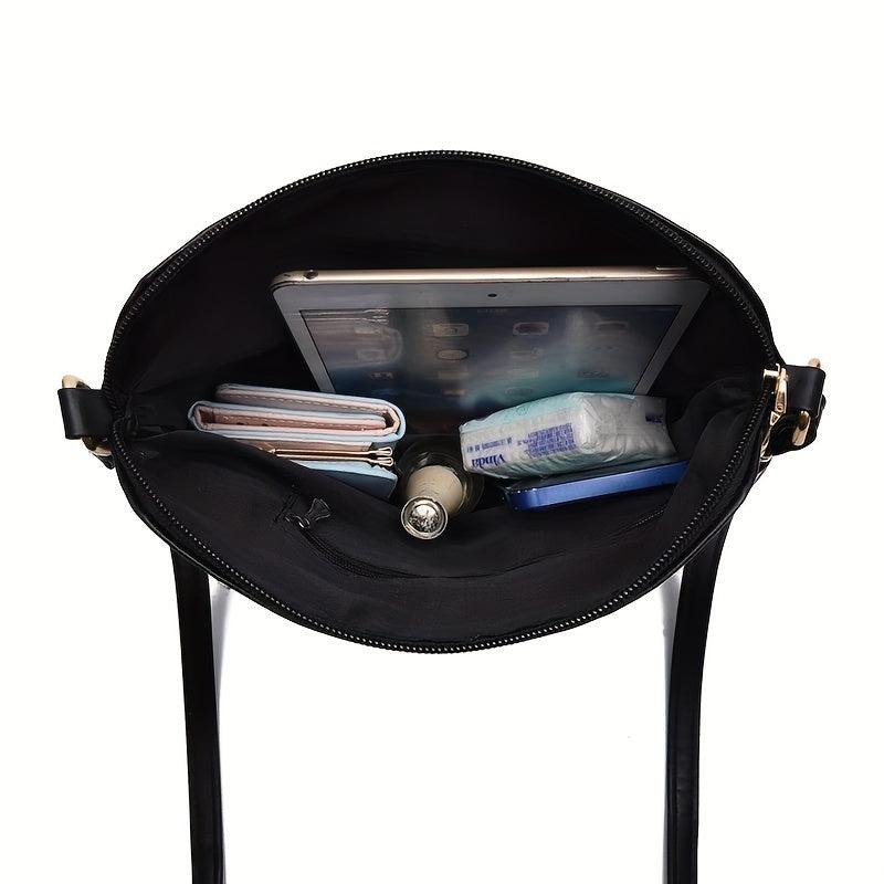 Solid Square Bag Tassel Zipper Shoulder Crossbody Bag