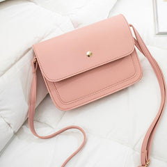 Minimalist Square Crossbody Bag Small Faux Leather Flap Purse Shoulder Bag