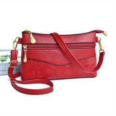 Flower Embossed Crossbody Bag for Women