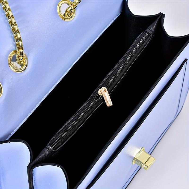 Small Chain Crossbody Bag Solid Square Purse for Women