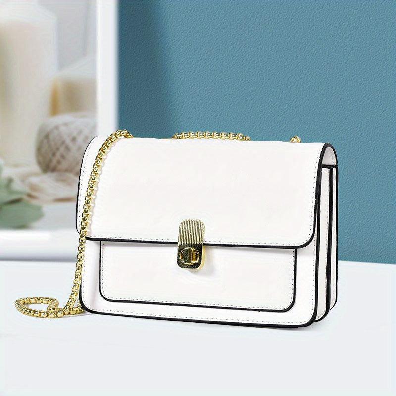 Small Chain Crossbody Bag Solid Square Purse for Women