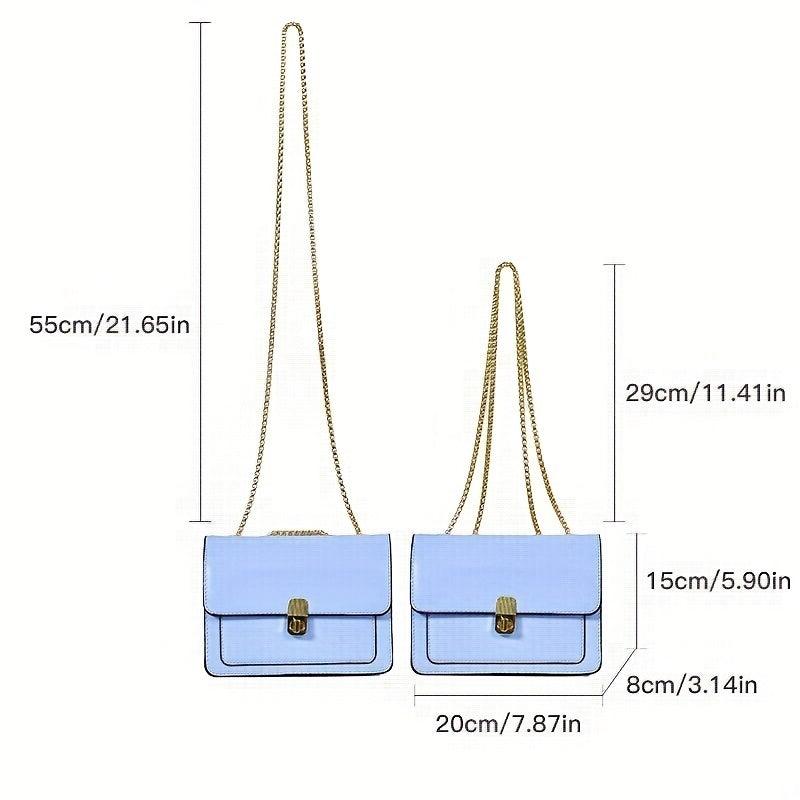 Small Chain Crossbody Bag Solid Square Purse for Women