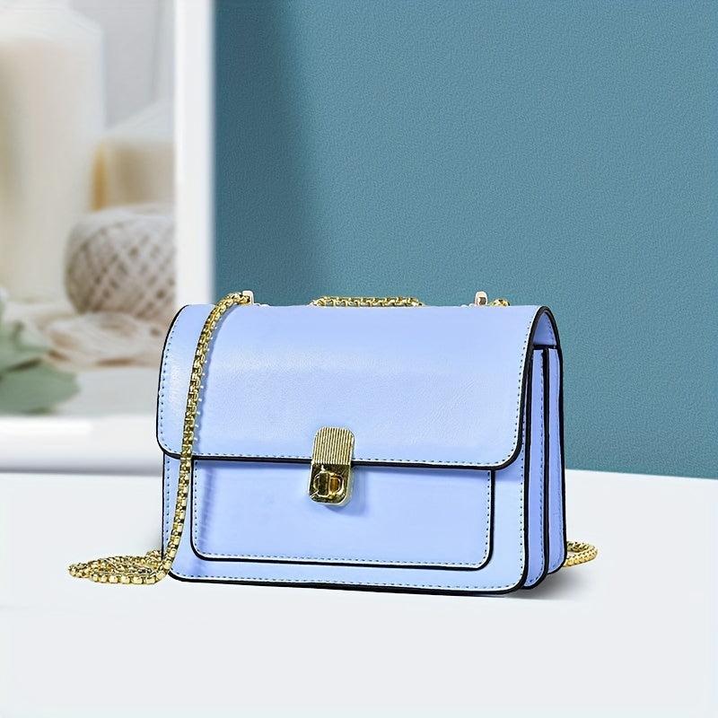 Small Chain Crossbody Bag Solid Square Purse for Women
