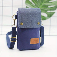 Mini Fabric Crossbody Bag Contrast Cell Phone Bag Vintage Shoulder Purse