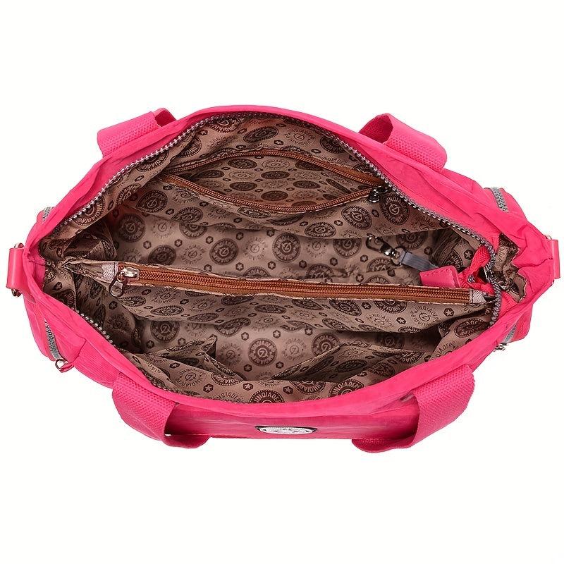 Large Capacity Solid Shoulder Bag Portable Top Handle Handbag