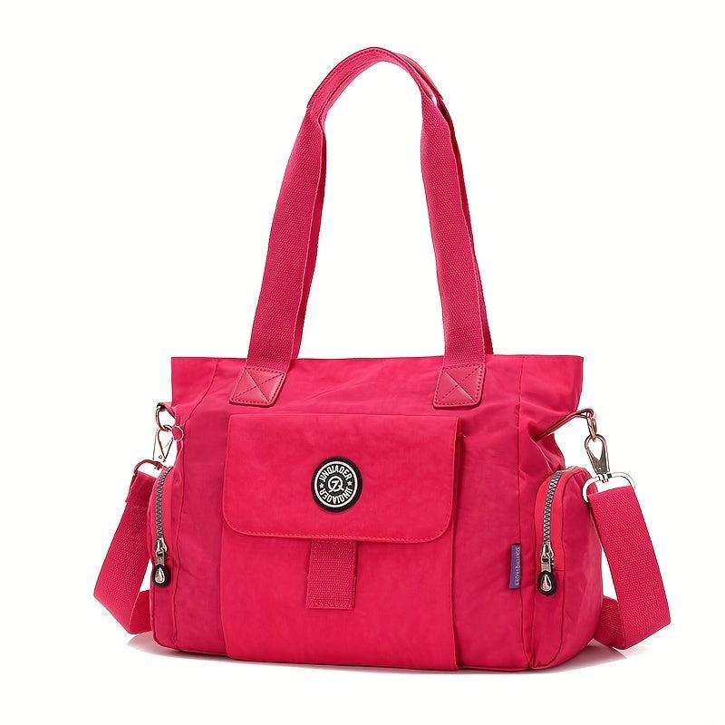 Large Capacity Solid Shoulder Bag Portable Top Handle Handbag
