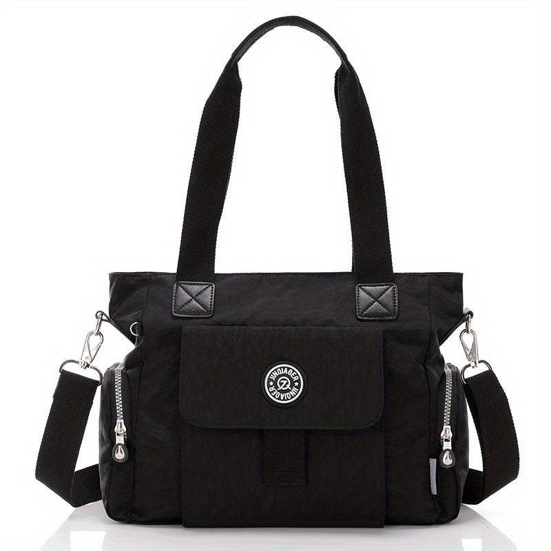 Large Capacity Solid Shoulder Bag Portable Top Handle Handbag
