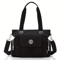 Large Capacity Solid Shoulder Bag Portable Top Handle Handbag