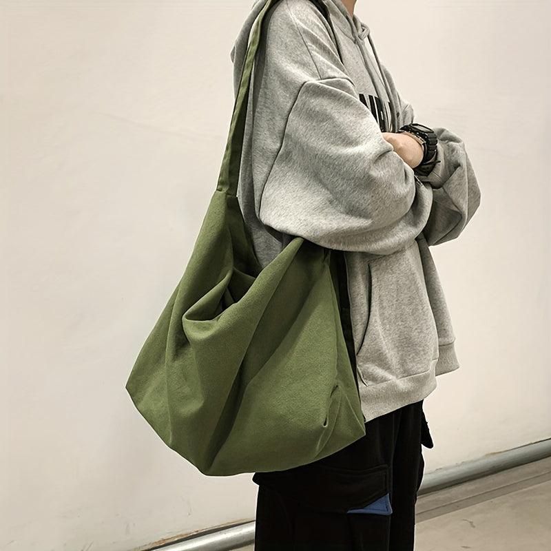 Literary Canvas Crossbody Bag Large Capacity Hobo Bag For Travel Sports