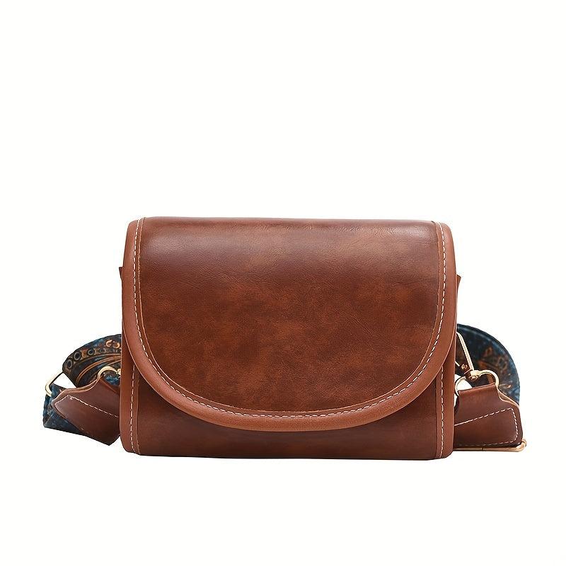 Faux Pearl Retro Style Crossbody Bag Flap Square Bag