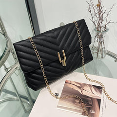 Quilted Shoulder Bag Faux Leather Chain Crossbody Bag Small Flap Purse