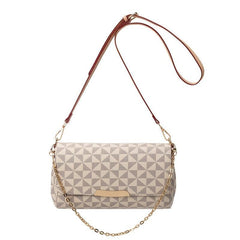 Geometric Pattern Flap Baguette Bag Crossbody Purse
