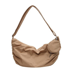Ruched Crossbody Bag Large Capacity Shoulder Bag All match Hobo Bag