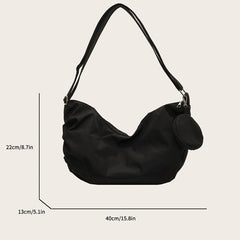 Ruched Crossbody Bag Large Capacity Shoulder Bag All match Hobo Bag