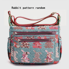 Retro Print Waterproof Crossbody Bag Large Capacity Casual Oxford Cloth Shoulder