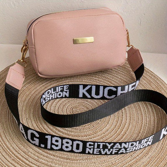 Minimalist Square Shoulder Bag All Match Crossbody Bag With Wide Strap Purse