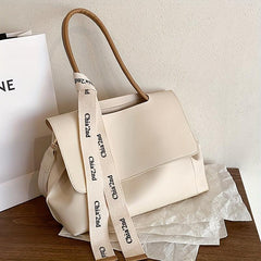 Minimalist Flap Hobo Bag PU Leather Handbag Women's Tote & Shoulder Purse