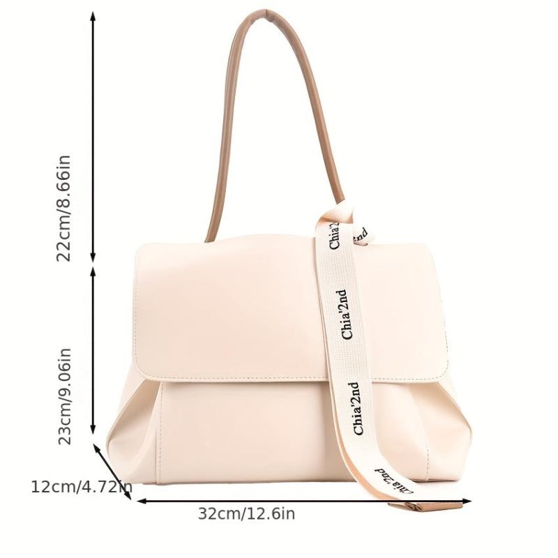 Minimalist Flap Hobo Bag PU Leather Handbag Women's Tote & Shoulder Purse