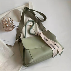 Minimalist Flap Hobo Bag PU Leather Handbag Women's Tote & Shoulder Purse