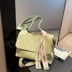Minimalist Flap Hobo Bag PU Leather Handbag Women's Tote & Shoulder Purse