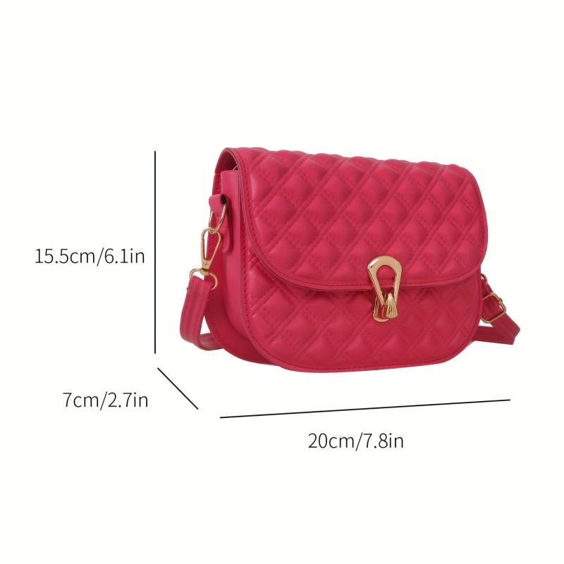 Minimalist Solid Saddle Bag All Match Flap Shoulder Bag