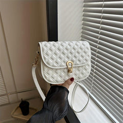 Minimalist Solid Saddle Bag All Match Flap Shoulder Bag