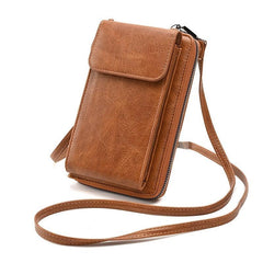 Mini Crossbody Phone Wallet Women's PU Leather Flap Purse