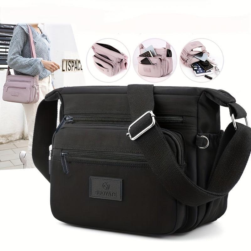 Casual Nylon Crossbody Bag Women's Pockets Purses Lightweight Daily Shoulder Bag