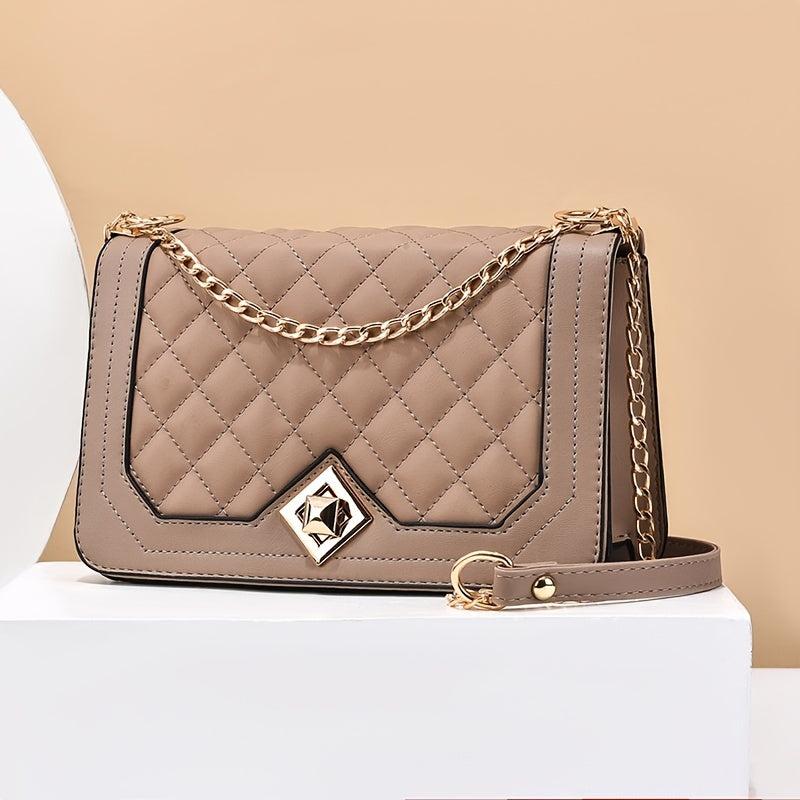 Quilted Flap Crossbody Bag Women's Shoulder Purse Casual Bag
