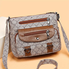 Rhombus Pattern Crossbody Bag Heart Decor Shoulder Bag