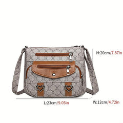 Rhombus Pattern Crossbody Bag Heart Decor Shoulder Bag