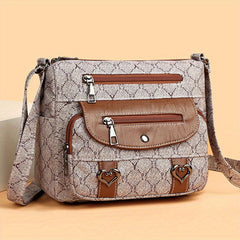 Rhombus Pattern Crossbody Bag Heart Decor Shoulder Bag