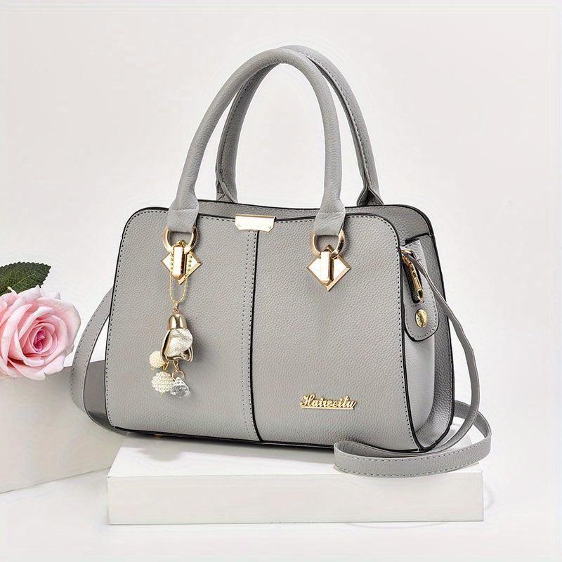 PU Leather Handbag Large Capacity Satchel Purse Women's Crossbody Bag