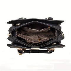 PU Leather Handbag Large Capacity Satchel Purse Women's Crossbody Bag