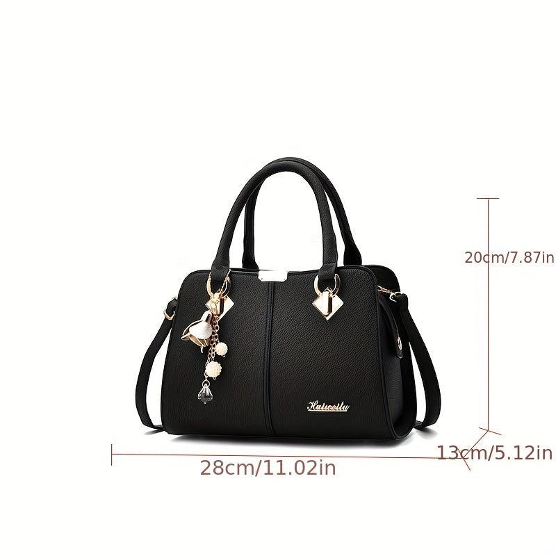 PU Leather Handbag Large Capacity Satchel Purse Women's Crossbody Bag