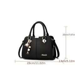 PU Leather Handbag Large Capacity Satchel Purse Women's Crossbody Bag