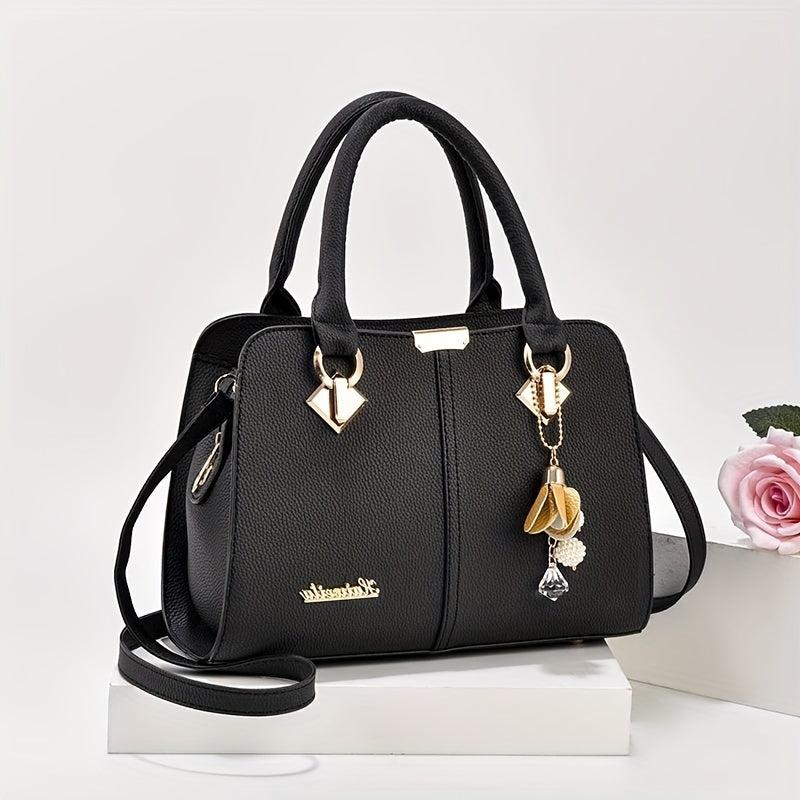 PU Leather Handbag Large Capacity Satchel Purse Women's Crossbody Bag