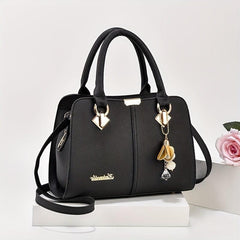 PU Leather Handbag Large Capacity Satchel Purse Women's Crossbody Bag