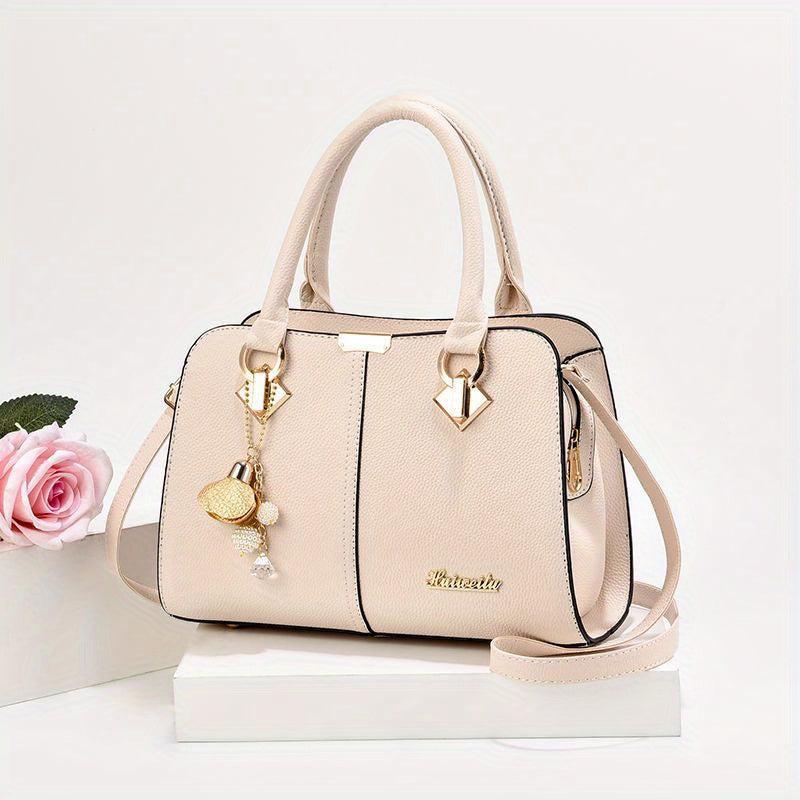 PU Leather Handbag Large Capacity Satchel Purse Women's Crossbody Bag