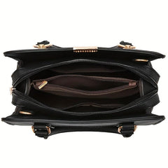 Classic Solid Tote Satchel Bag All Match Handbag Women's Classic Shoulder Bag