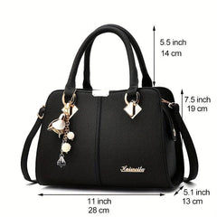 Classic Solid Tote Satchel Bag All Match Handbag Women's Classic Shoulder Bag
