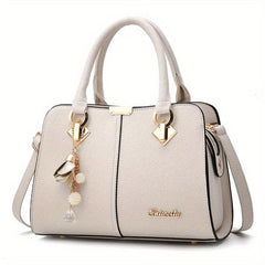 Classic Solid Tote Satchel Bag All Match Handbag Women's Classic Shoulder Bag